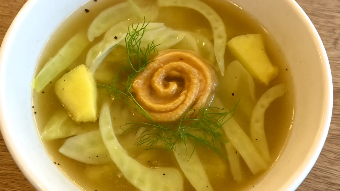 Fennel and ginger herbal soup with miso"