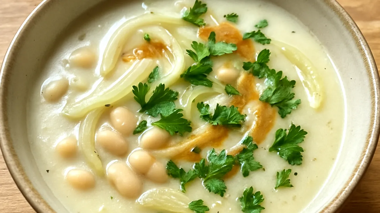 Fennel and white bean soup with miso"